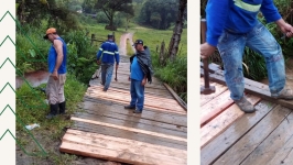 Ponte na Serra dos Luízes recebe reparo temporário